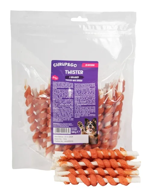 CHRUP&amp;GO Twister s králíkem 500 g pamlsek pro psa