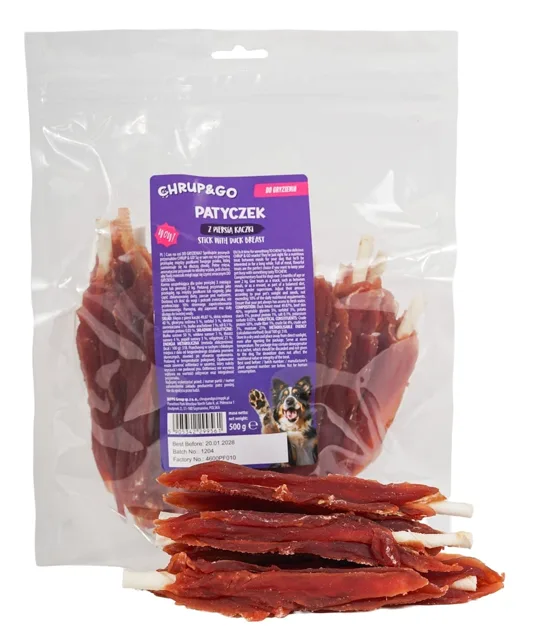 CHRUP&amp;GO Tyčinka s kachními prsy 500 g pamlsek pro psa