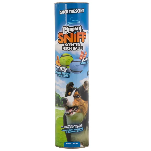 Chuckit! Sniff Fetch Balls Canister míčky - 4 kusy (Ø 6,5 cm)