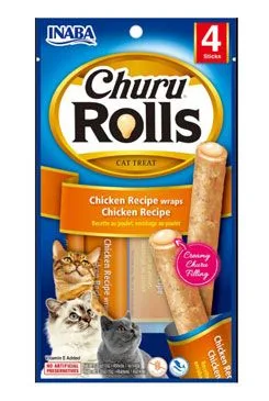 Churu Cat Rolls chicken wraps&chicken cream 4x10g