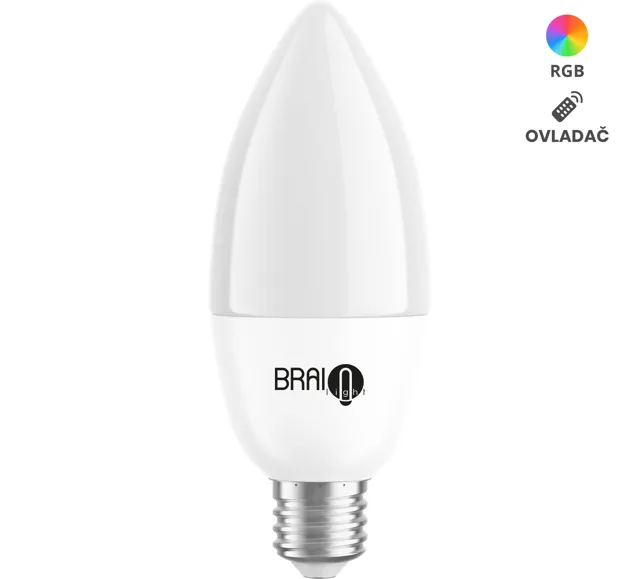 Chytrá žárovka BrainLight LED, závit E14, 4,8 W, s ovladačem, stmívatelná