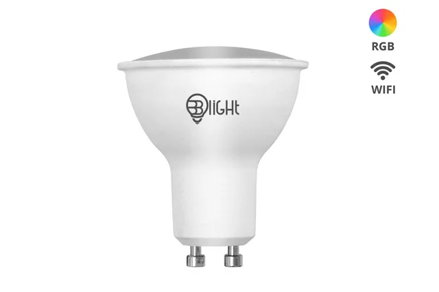 Chytrá žárovka BrainLight LED, závit GU10, 5,5 W, WiFi, APP, stmívatelná, barevná
