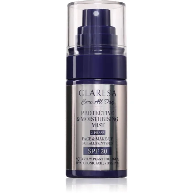 Claresa Care All Day Protective & Moisturising Mist fixační sprej na make-up s hydratačním účinkem SPF 20 50 ml