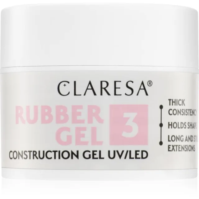 Claresa Rubber Gel Construction Gel UV/LED gelový lak pro prodloužení nehtů odstín 03 12 g