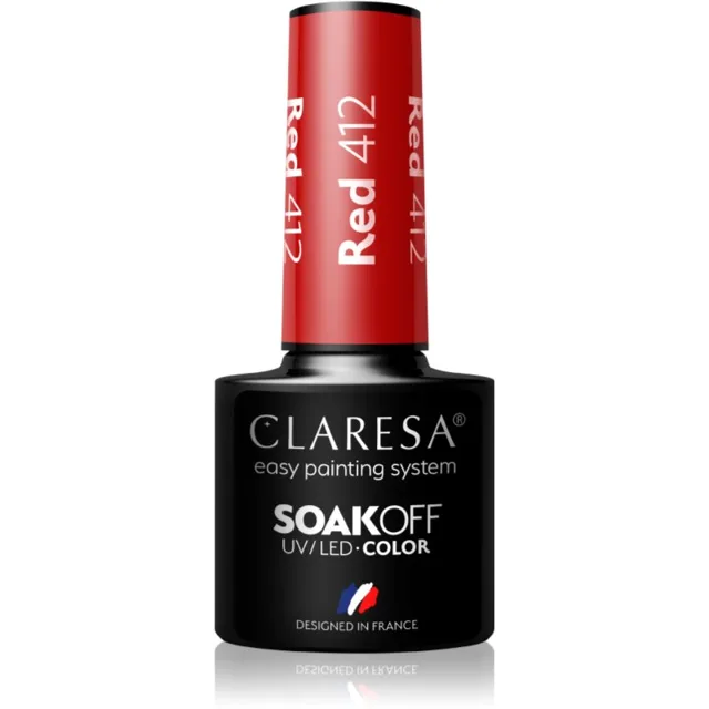 Claresa SoakOff UV/LED Color River gelový lak na nehty odstín Red 412 5 g
