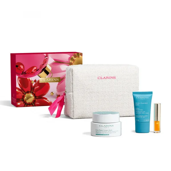 Clarins CRYO MASK HOLIDAY SEASON hydratace, rozjasnění a péče o rty v jedné sadě 1 ks