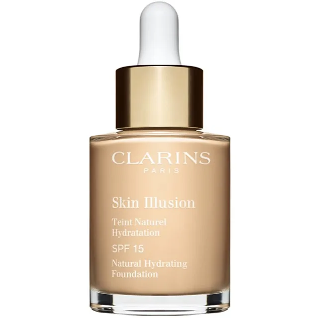 Clarins Skin Illusion Natural Hydrating Foundation rozjasňující hydratační make-up SPF 15 odstín 101W Linen 30 ml