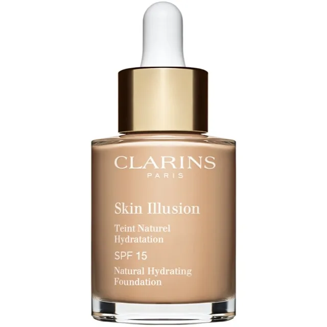 Clarins Skin Illusion Natural Hydrating Foundation rozjasňující hydratační make-up SPF 15 odstín 108.3N Organza 30 ml