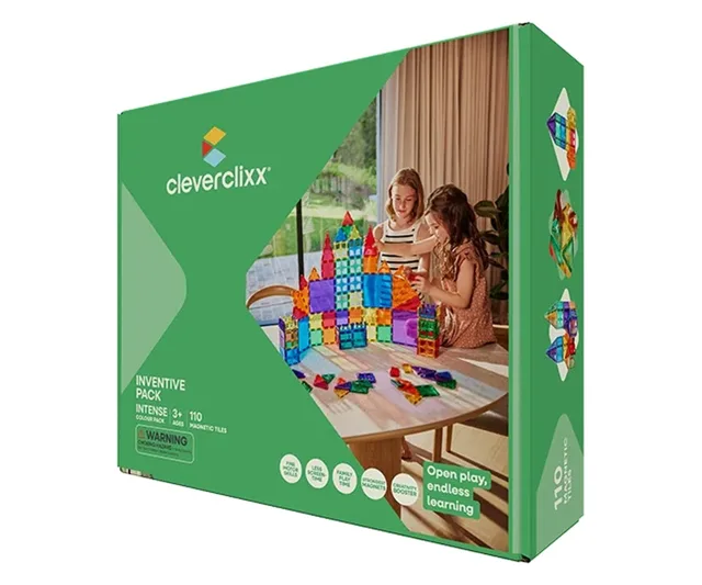 Cleverclixx Magnetická stavebnice Inventive sada Intense - 110 ks