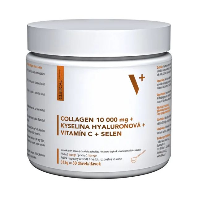 Clinical Collagen 10 000 mg + kyselina hyaluronová + vit. C + selen mango 313 g