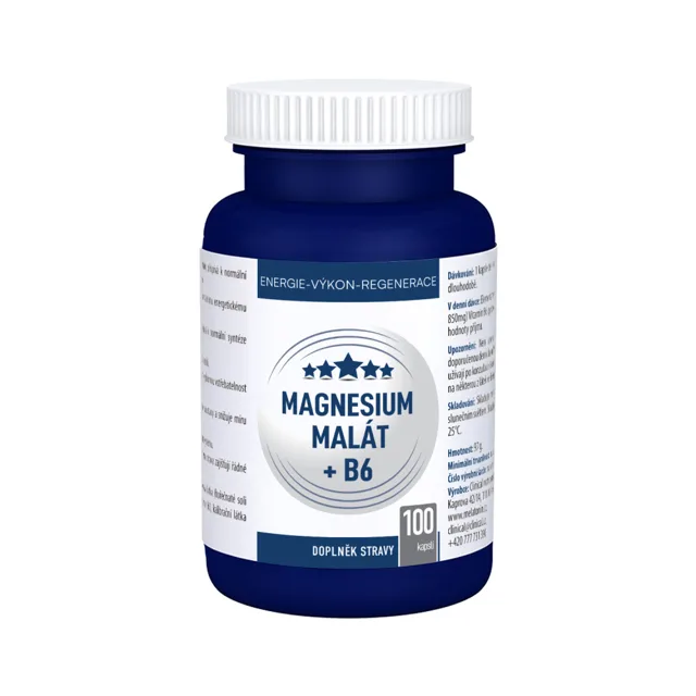 Clinical Magnesium malát + B6 100 kapslí
