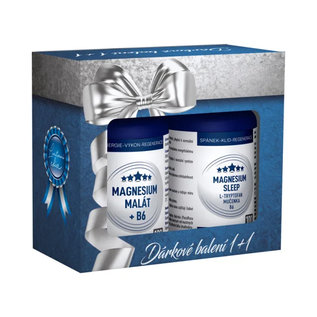 Clinical Magnesium malát + B6 + Magnesium Sleep 100+100 kapslí dárkové balení