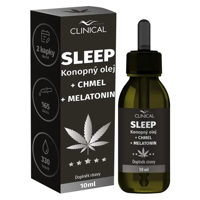 CLINICAL Sleep konopný olej + chmel + melatonin 10 ml