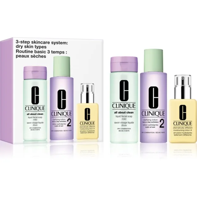 Clinique 3 Steps Skincare Systeme Dry Skin Types dárková sada pro suchou pleť
