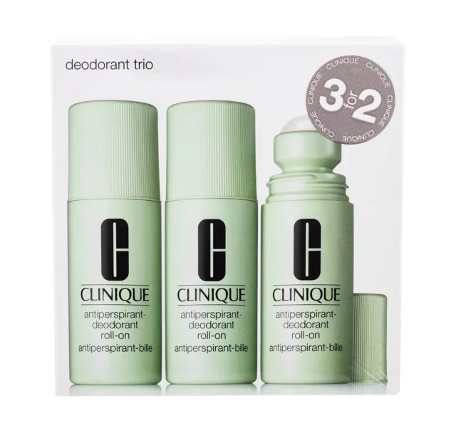 Clinique Sada kuličkových antiperspirant-deodorantů Deodorant Trio 3 x 75 g