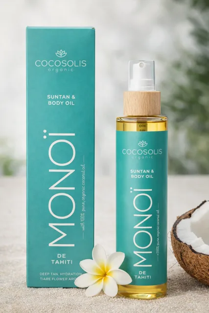 COCOSOLIS Organic Monoi Suntan & Body Oil – opalovací a tělový olej 200ml Datum spotřeby: 06/26