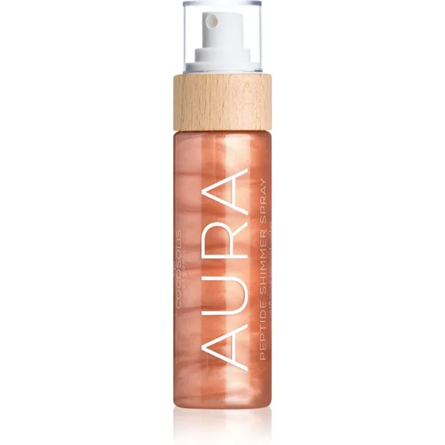 COCOSOLIS Peptide Shimmer Spray NUDE hydratační sprej s rozjasňujícím efektem s vůní malin 100 ml