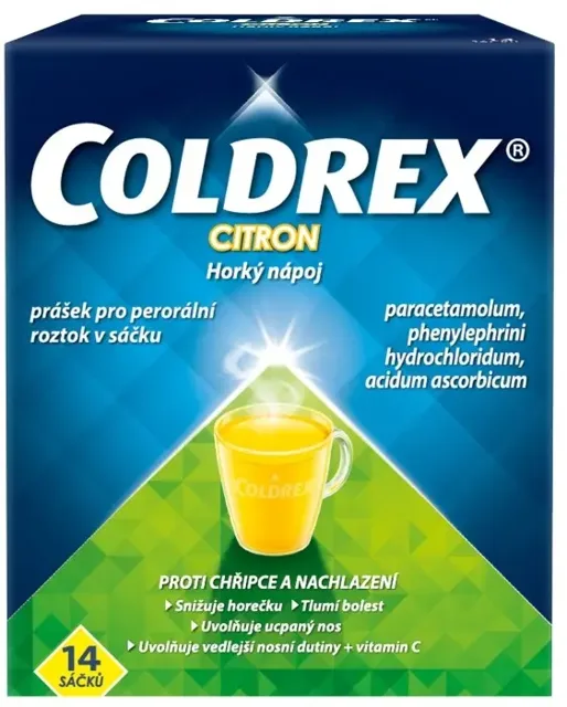 COLDREX HORKÝ NÁPOJ CITRON POR 750MG/10MG/60MG POR