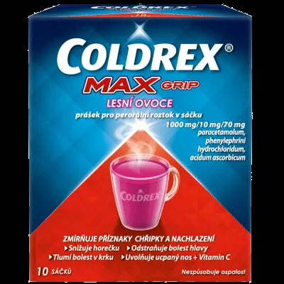COLDREX MAXGRIP LESNÍ OVOCE POR 1000MG/10MG/70MG POR PLV SOL SCC 10 II