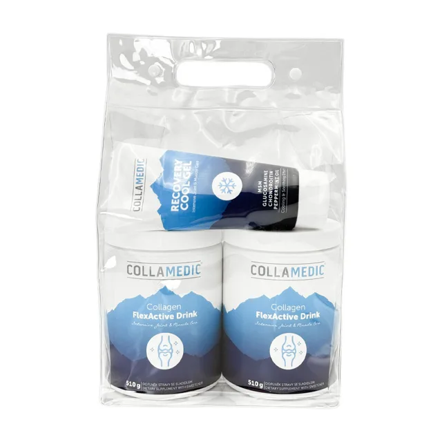 COLLAMEDIC AKČNÍ SADA – 2x FlexActive drink na klouby, 523 g + chladivý gel ZDARMA, 200 ml