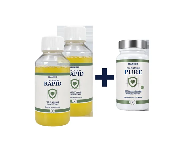 COLLAMEDIC Colostrum Rapid – 2 x 125 ml + 30 ks Pure colostra ZDARMA