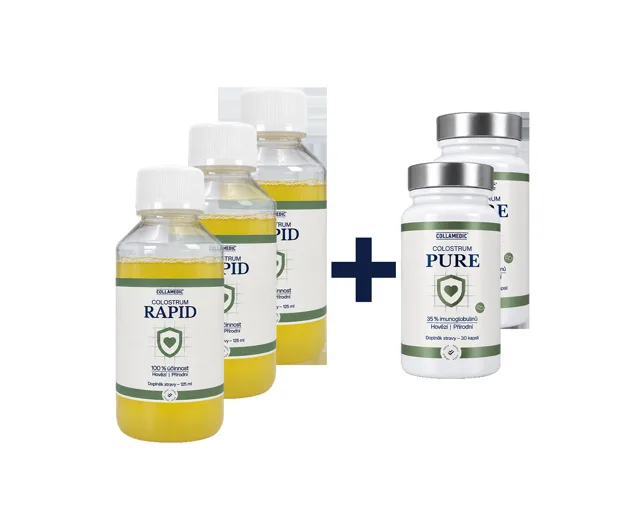 COLLAMEDIC Colostrum Rapid – 3 x 125 ml + 2 x 30 ks Pure colostra ZDARMA