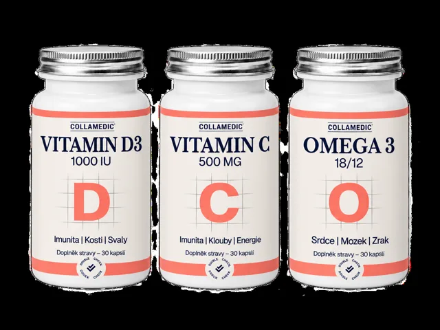 COLLAMEDIC Dárkové balení vitamínů na imunitu (C+Omega+D3)