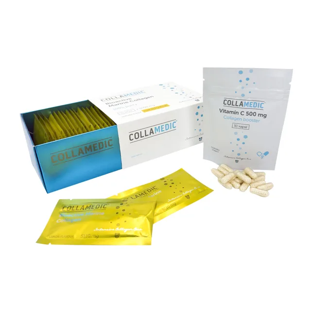 COLLAMEDIC – kolagen drink citronová příchuť lemon, sáčky 5110 mg + vitamín C, 30 ks