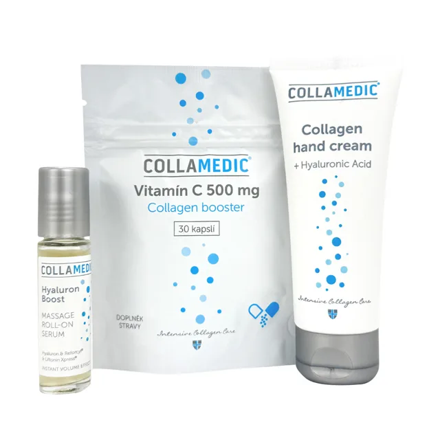COLLAMEDIC Sada - Krém na ruce, hydratační roll-on na pleť, vitamín C (Firemní dárek pro zaměstnance)