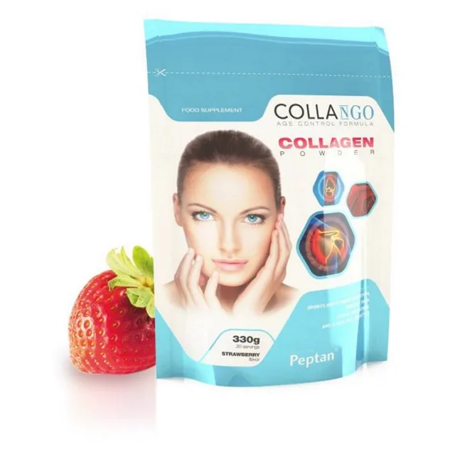 COLLANGO Collagen hydrolyzovaný kolagen s vitamínem C a se zinkem příchuť jahoda 330 g
