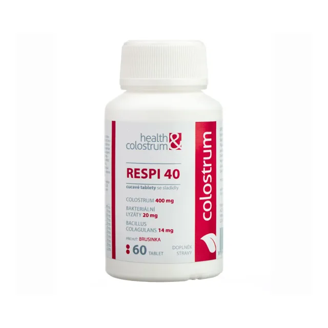 COLOSTRUM pastilky RESPI 40 s mikrobiálními lyzáty a vitamínem C, 60 ks