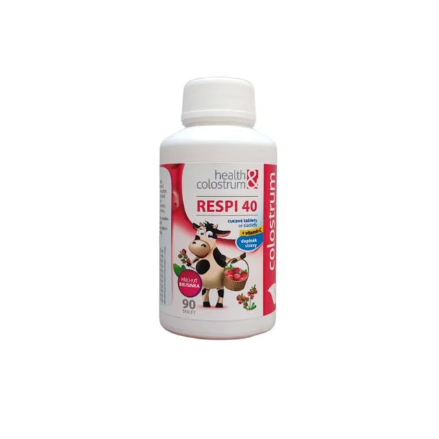 COLOSTRUM pastilky RESPI 40 s mikrobiálními lyzáty a vitamínem C, 90 ks