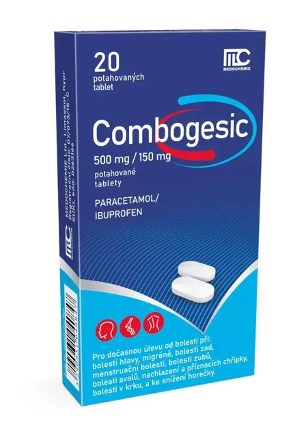 Combogesic 500mg/150mg 20 potahovaných tablet