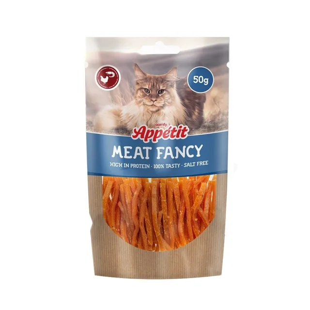 COMFY Appetit Maet Fancy Strips kuře a krevety 50 g pamlsek pro kočky