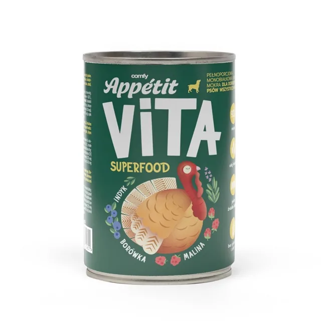 COMFY APPETIT VITA Superfood Indyk 400g monoproteinové krmivo pro psy