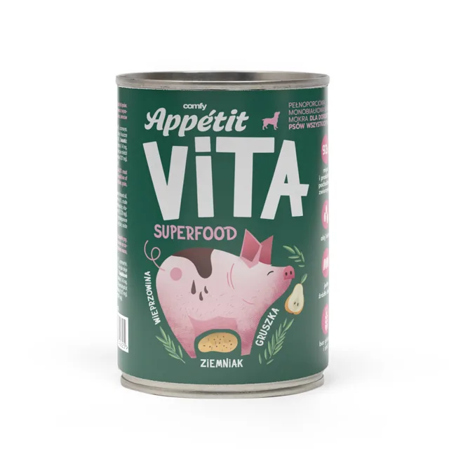 COMFY APPETIT VITA Superfood Pork Monoproteinové krmivo pro psy 400 g