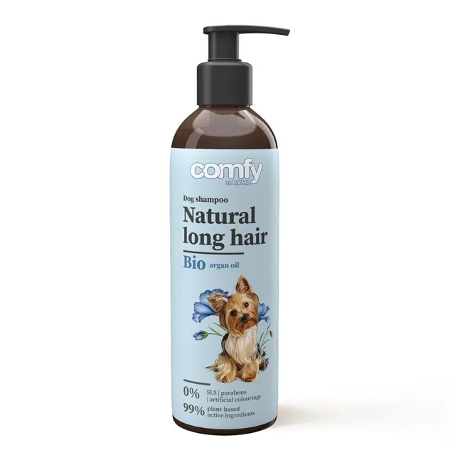 COMFY Natural Long Hair 250ml Rozčesávací šampon s vůní zeleného čaje pro psy s dlouhou srstí