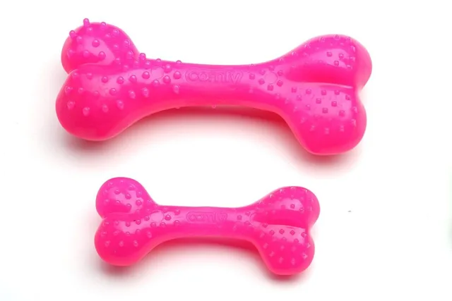 COMFY Zábavná hračka  Mint Dental Bone růžová 12,5cm