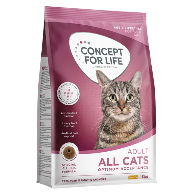 Concept for Life All Cats - granule pro dospělé kočky - Nová receptura: 3 kg
