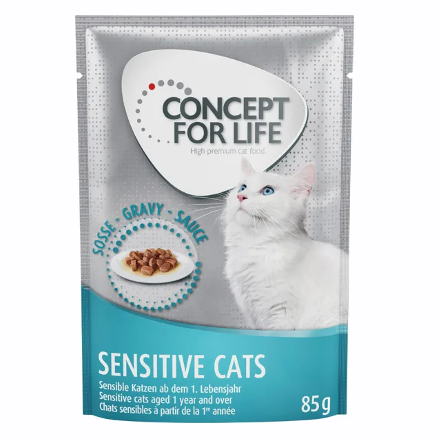 Concept for Life Sensitive Cats granule pro kočky - Nový doplněk: 12 x 85 g Concept for Life Sensitive v omáčce