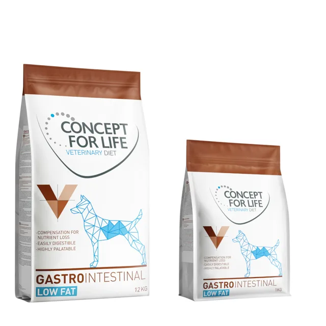 Concept for Life Veterinary Diet, 12 + 1 kg zdarma - Gastrointestinal Low Fat krmivo pro psy 12 kg + 1 kg