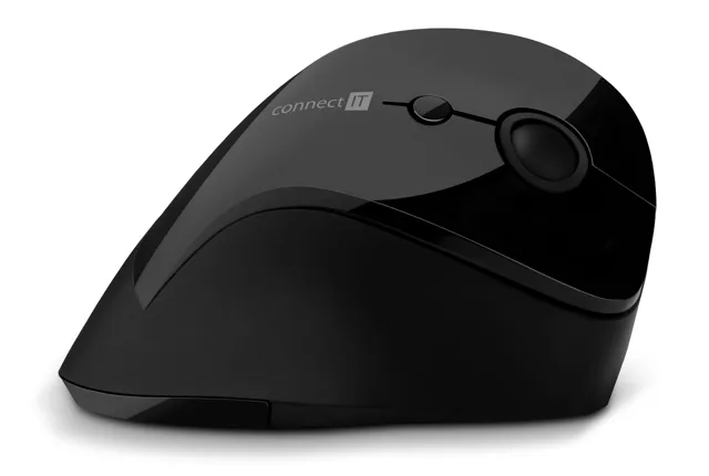 Connect IT For Health Gloss Ergonomická vertikální myš bezdrátová černá