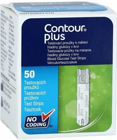 Contour Plus testovací proužky k měření hladiny cukru v krvi 50 ks