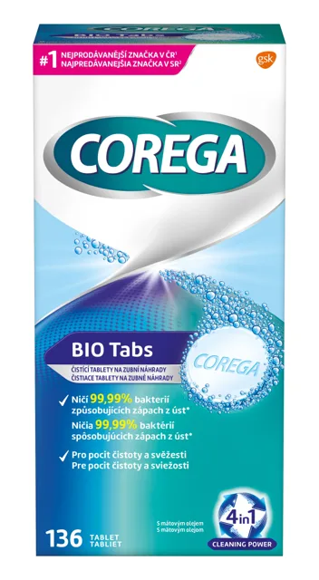 Corega Antibakteriální 136 tablet