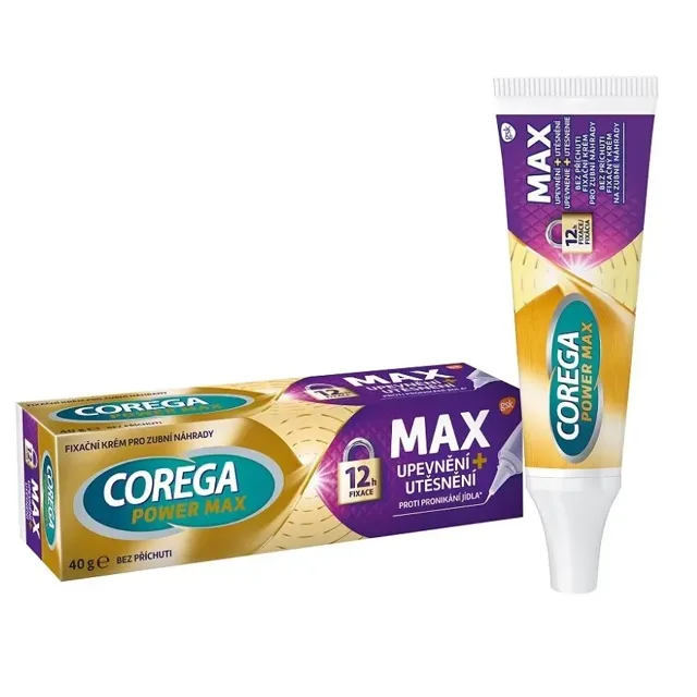 Corega Power Max fixační krém pro zubní náhrady bez příchuti 40 g