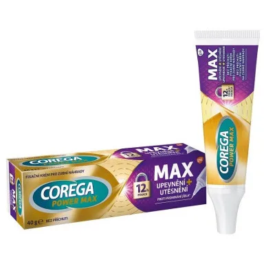 Corega Power Max fixační krém pro zubní náhrady bez příchuti 40 g