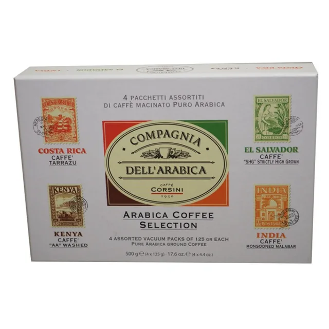 CORSINI Arabica Coffee Selection Paper Gift mlétá káva 4x 125 g