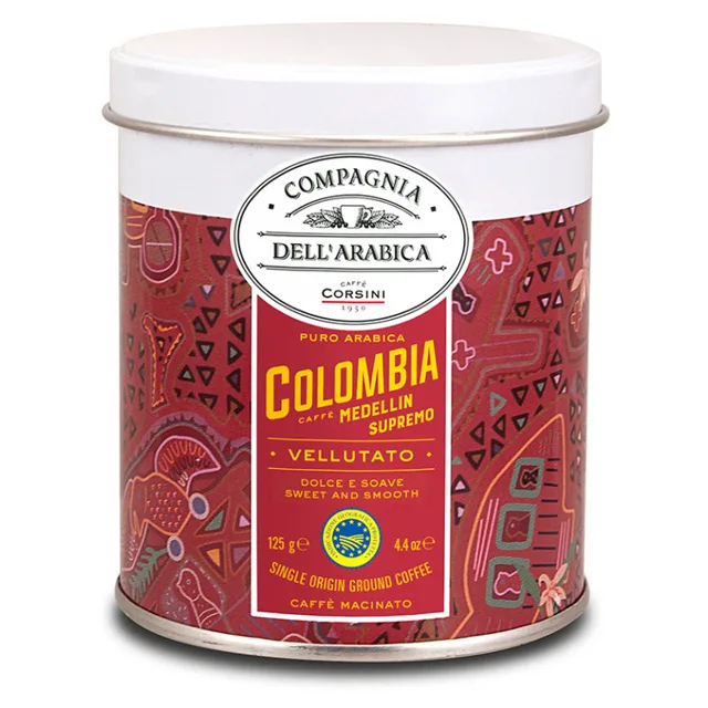 CORSINI Colombia Medellin supremo mletá káva plech 125 g