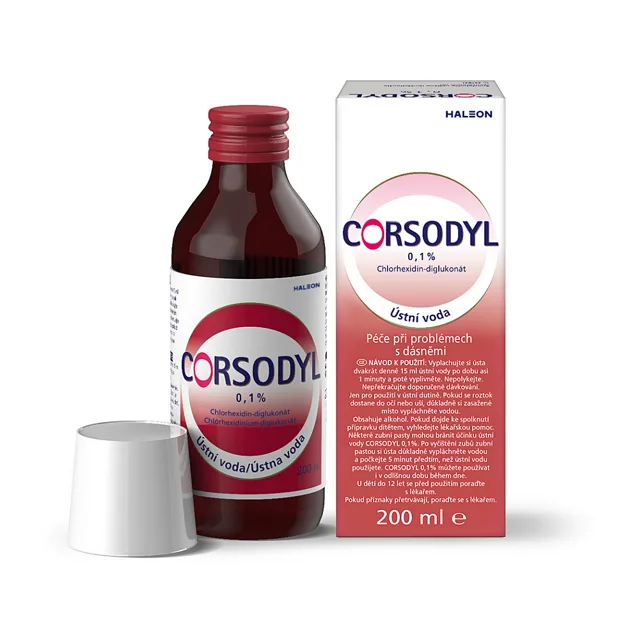 CORSODYL Ústní voda 0.1% 200 ml