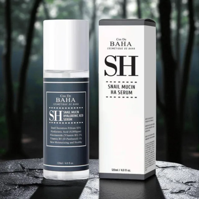 COS DE BAHA - Snail Mucin Ha Serum - Sérum s hlemýždím mucinem a kyselinou hyaluronovou - 120 ml
